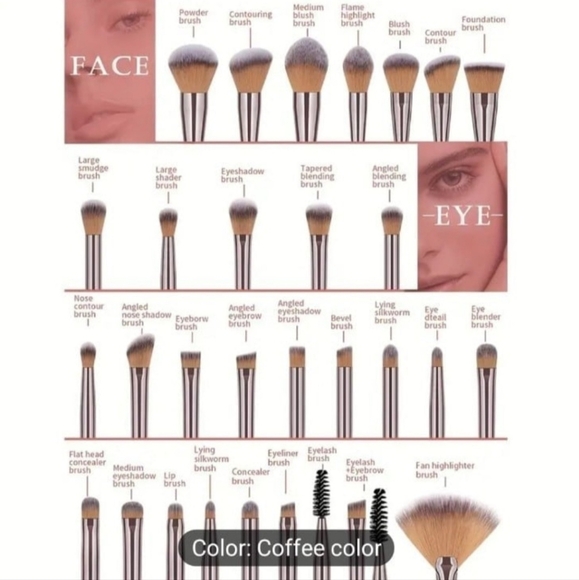 50 Piece Makeup Brush Set with Hair Band & Wristbands - Picture 3 of 11